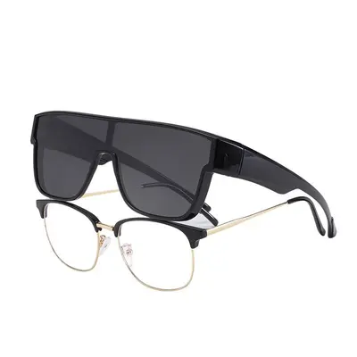 Large Frame TR Polarized Clip-On Sports Sunglasses with UV Protection - 4