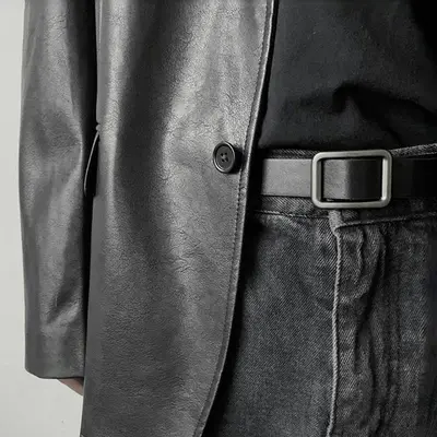 Alltäglicher Ledergürtel für Herren, nahtloser Gürtel, hochwertig, modisch, vielseitig und universell, dekorativer Retro-Anzug-Jeansgürtel für Frauen - 3