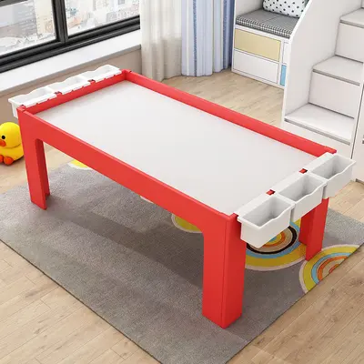 Multifunctional Children's Building Block Table with Sand Tray - 5