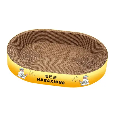 Corrugated Cardboard Cat Scratcher with Bed, Oval and Round - 6