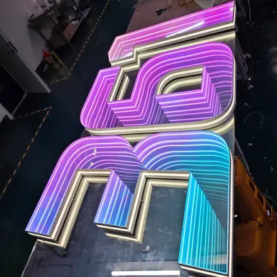 LED reklam panosu, renkli ışıklı reklam harfi, özel mağaza tabelası - 11