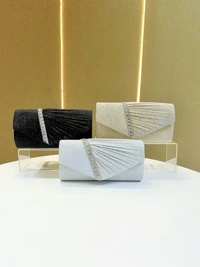 Sparkling Rhinestone Small Envelope Clutch for Evening Events - 5