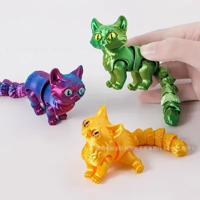 3D Baskı Sevimli Kedi Yavrusu Figürü, Çocuklar İçin Dekoratif Süs