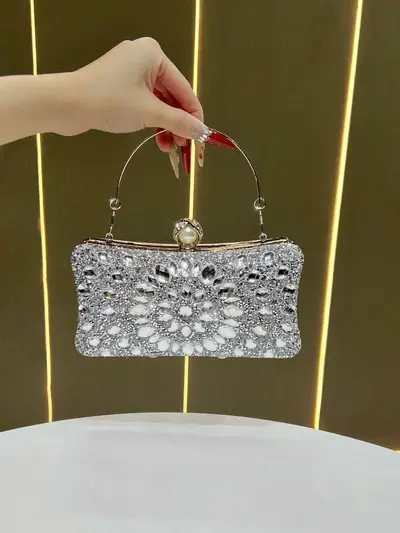 Rhinestone Women's Evening Bag, Crossbody Clutch