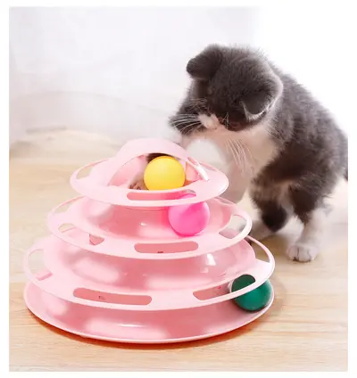 Four-Layer Cat Turntable Toy, Compatible with Cat Teaser Wand - 7