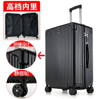 Suitcase 26-28 inch, leather, shockproof wheels - 7