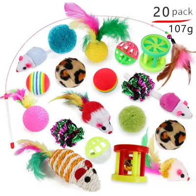 Cat Toy Set with Tunnel and Bell Teaser Wand, Combo Pack - 8