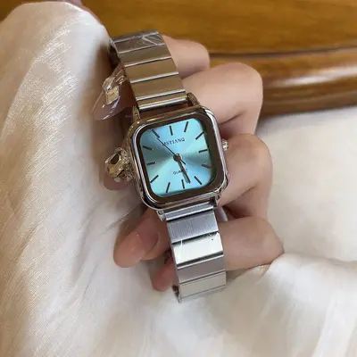 Women's quartz watch, bamboo steel band, Korean design, simple style - 11