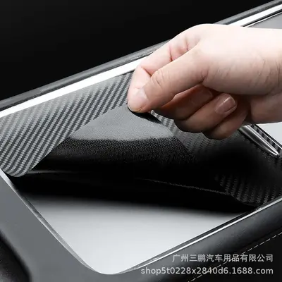 Center Console Panel Sticker for Tesla Model 3/Y 2021-2023, Carbon Fiber