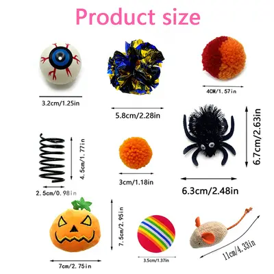 Halloween Spider-Shaped Interactive Cat Toy Set - 2