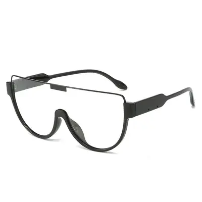 Damen-Sonnenbrille mit einteiligem Rahmen, Halbrund-Design, braun getönt - 10