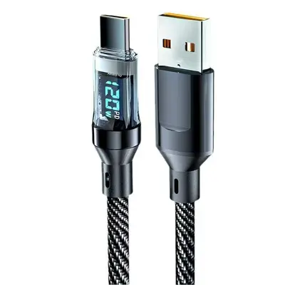 120W Digital Display Data Cable, Fast Charging, Auto Power Cut-Off