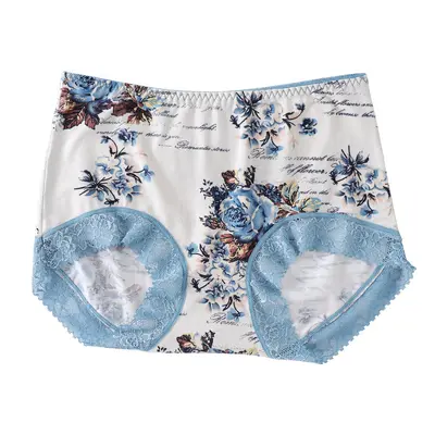 Lace Cotton Women's Seamless Antibacterial Panties, Plus Size - 6