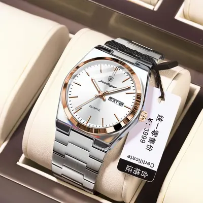 POEDAGAR 930 Men's Watch Ultra-thin Waterproof Quartz Steel Band - 13