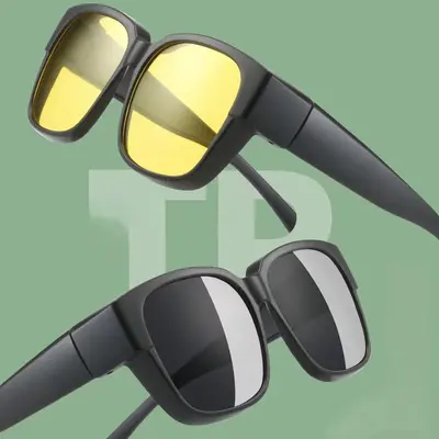 Polarisierter Clip-on-Sonnenaufsatz für Kurzsichtige, UV-Schutz, Unisex