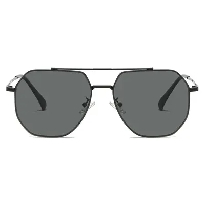 Nylon Polarized Pilot Sunglasses, Large Metal Frame, Toad Style