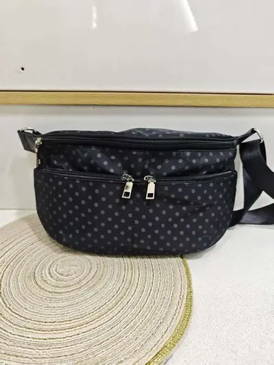 Waterproof Nylon Women's Bag, Polka Dot, Backpack and Crossbody - 7