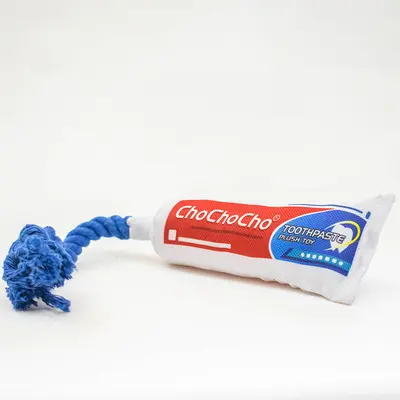 Mini Plush Dog Toy Shaped Like Toothpaste - 4