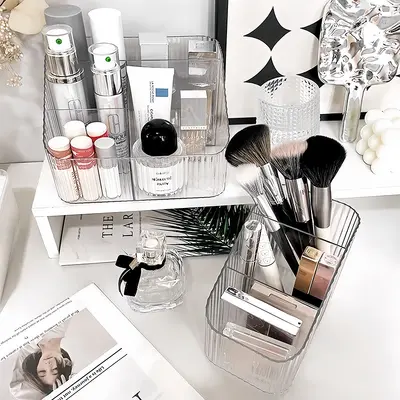 Transparente Kosmetik-Aufbewahrungsbox, Schreibtisch-Organizer