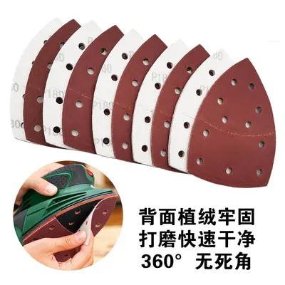 Üçgen zımpara kağıdı seti 152x105 mm, 11 delikli, cırt cırtlı