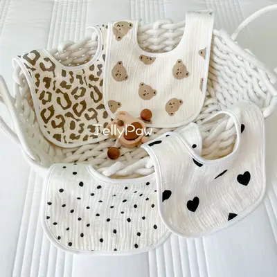 U-Shaped Baby Bib, 6-Layer Pure Cotton Gauze Drool Towel