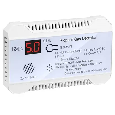 RV Propane Gas Detector, 85dB Loud Alarm, Certified Sensor - 1