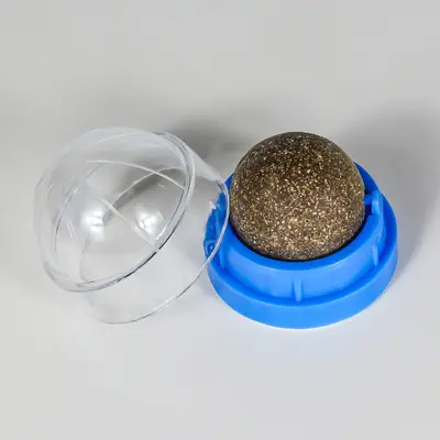 Rotating Mint Ball Cat Toy with Self-Adhesive Lollipop and Cat Grass - 12