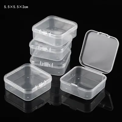 5.5cm Boncuk Kutusu Saklama Kutusu Özel Araç Kare Şeffaf Plastik Bölme Küçük Kutu Boncuk Kutusu - 7