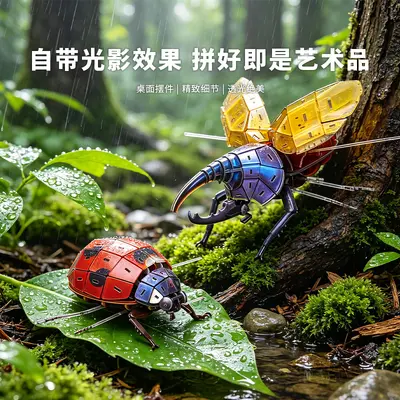 Nagu Puzzle 3D Insect Acrylic Puzzle Building Blocks Museum Cultural Creative Children's Simulation Toy
