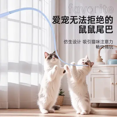 Standing Cat Teaser Wand with Mouse Tail and Replacement Head - 5