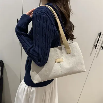 Large Capacity Women's Canvas Single Shoulder Bag, 2025 Model - 4