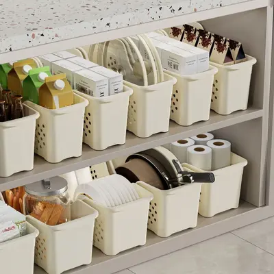 Küchenschrank-Aufbewahrungskorb Kunststoff-Küchenregal Tischablagen-Aufbewahrungsbox Verschiedenes-Korb Gewürz-Snack-Organizer Lagerungsbox