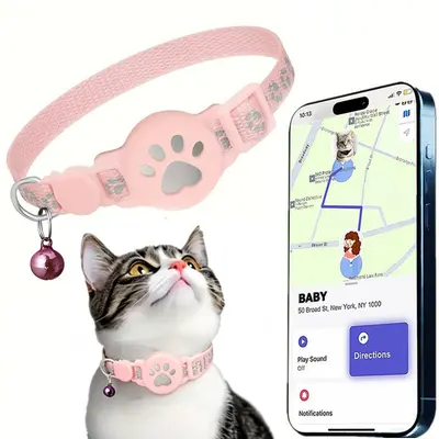 Pet Cat Positioning Collar Tracker Suitable for iOS Waterproof Apple Find My Reflective Collar