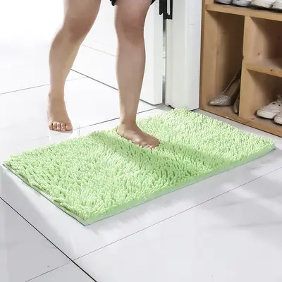 Chenille Bath Mat, Absorbent with Non-Slip Backing - 13