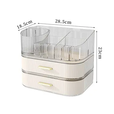 Cosmetic storage box, high capacity, dresser style