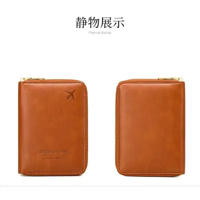 Passport Wallet Zipper Travel Document Pouch - 3