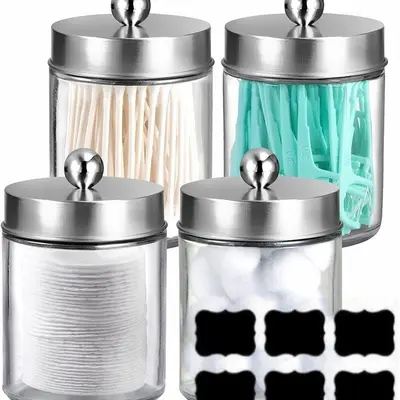 Glass bottle bathroom storage set - 3