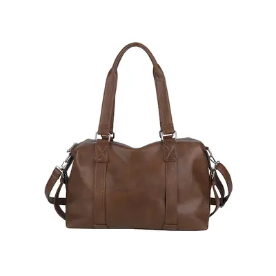 Cross-Border Large Capacity Vintage Soft Leather Boston Handbag Travel Shoulder Crossbody Bag Fashion Commute Single Shoulder Bag - 9