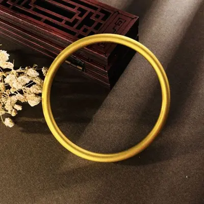 Chinese Style Antique Plain Circle Bangle for Women