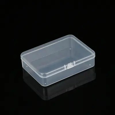 PP yüksek şeffaf plastik kutu kapaklı şeffaf dikdörtgen yapışık kapaklı küçük kutu plastik kutu 100mm uzunlukta - 5