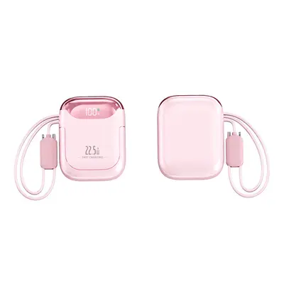 Schnelllade-3C-zertifizierte Powerbank, flugzeugtauglich, 10000 mAh großes Fassungsvermögen, Powerbank mit integriertem Kabel, mobile Stromversorgung - 10