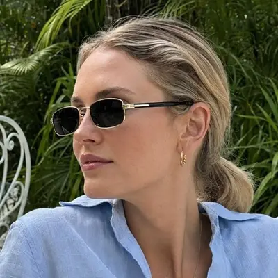 Metal Narrow-Frame Women's Sunglasses, UV400 Protection - 1