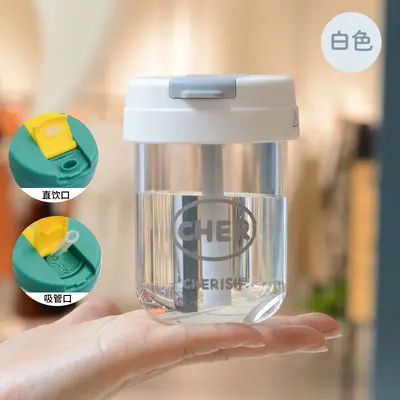 Kunststoffbecher für den Sommer im Großhandel, stilvolle tragbare Wasserflaschen für Herren und Damen, transparente Mini-Kunststoffbecher mit Strohhalmen für Kinder. - 8