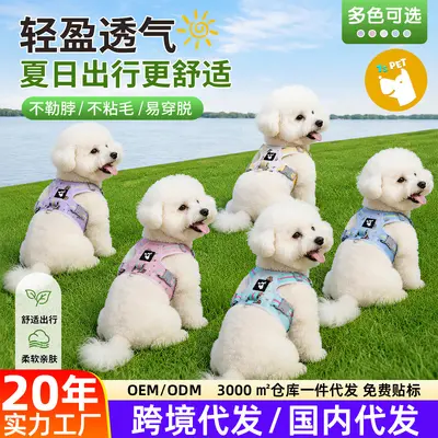 Adjustable Reflective Vest-Style Dog Harness and Leash for Small and Medium Dogs