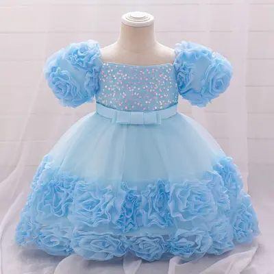 Fluffy Mesh Princess Dress for Girls, Birthday, Flower Girl & Performance Costume