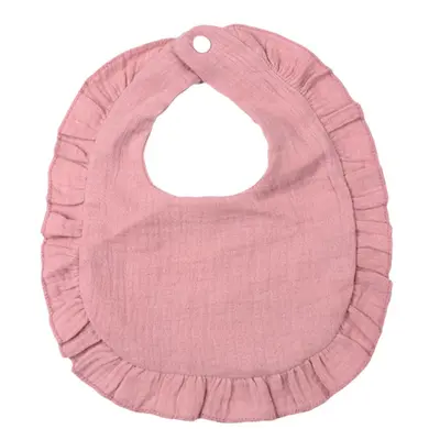 Baby Drool Bib with Ruffles and Lace, Cute Design