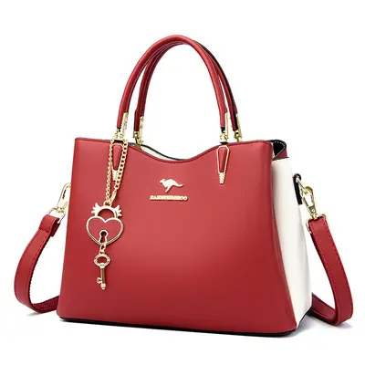 Genuine Leather Women's Shoulder Bag, Large Capacity Cowhide Handbag, Crossbody Strap - 8