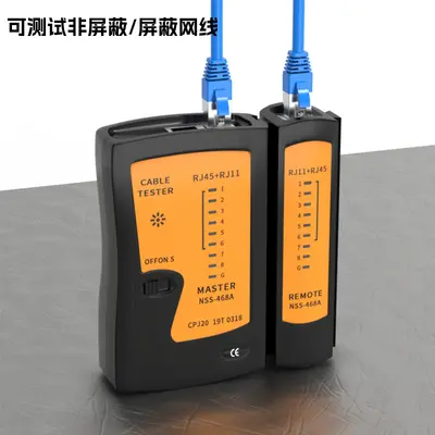RJ45/RJ11 network cable tester with signal continuity detector