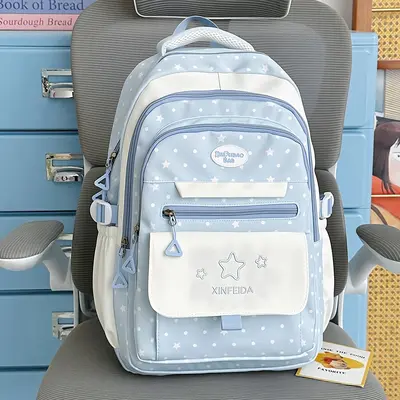 Star Polka Dot Lightweight Backpack for Girl Students - 10