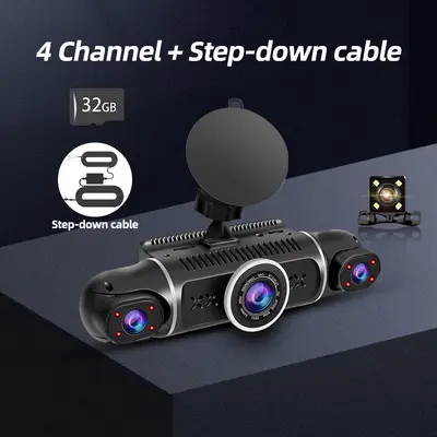 4-Channel 1080P HD Dash Cam with Phone Connectivity and 24H Parking Monitoring - 7